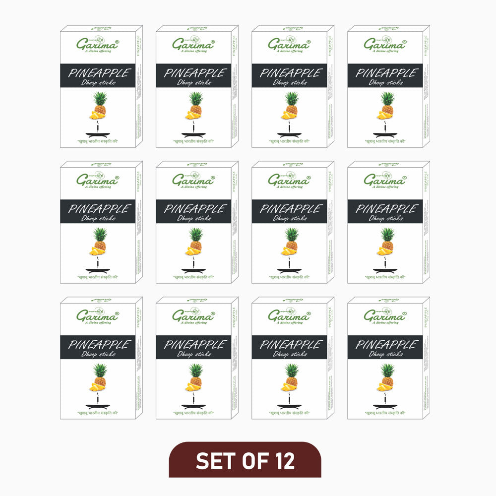Pineapple Dry Dhoop Sticks – Set of 12