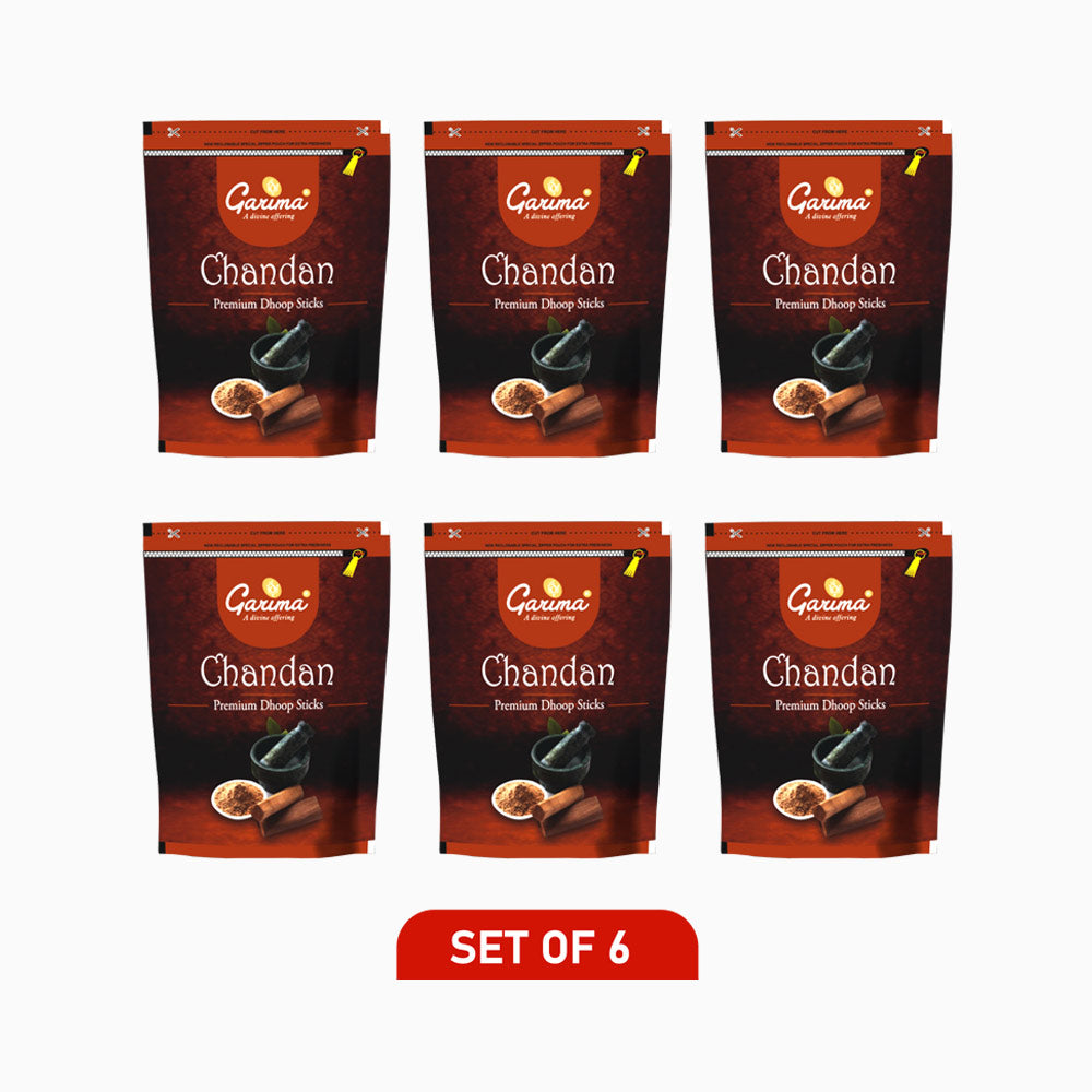 Chandan Premium Dhoop Sticks Zipper Pouch – Set of 6