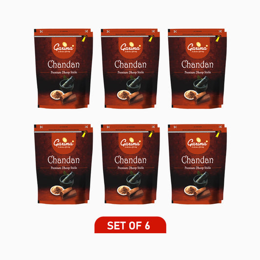Chandan Premium Dhoop Sticks Zipper Pouch – Set of 6