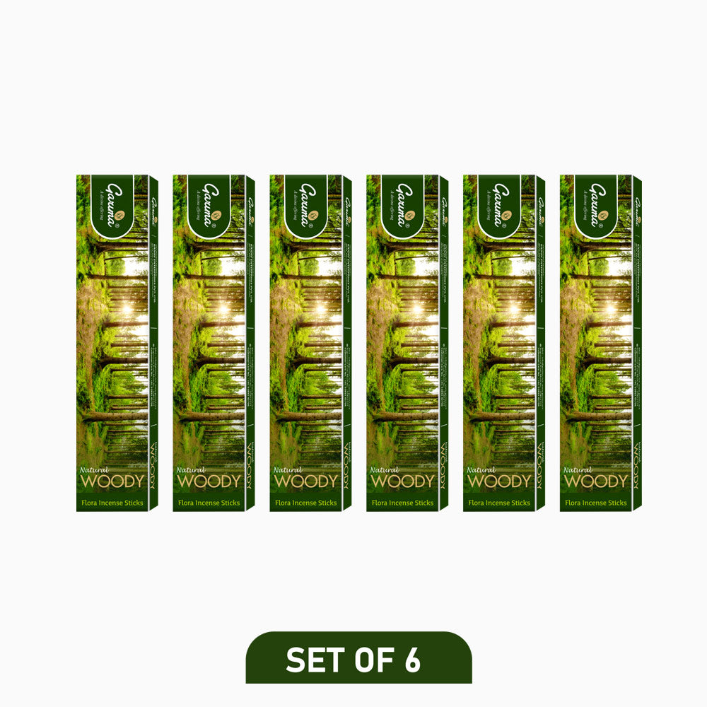 Woody Flora Premium Incense Sticks – Set of 6