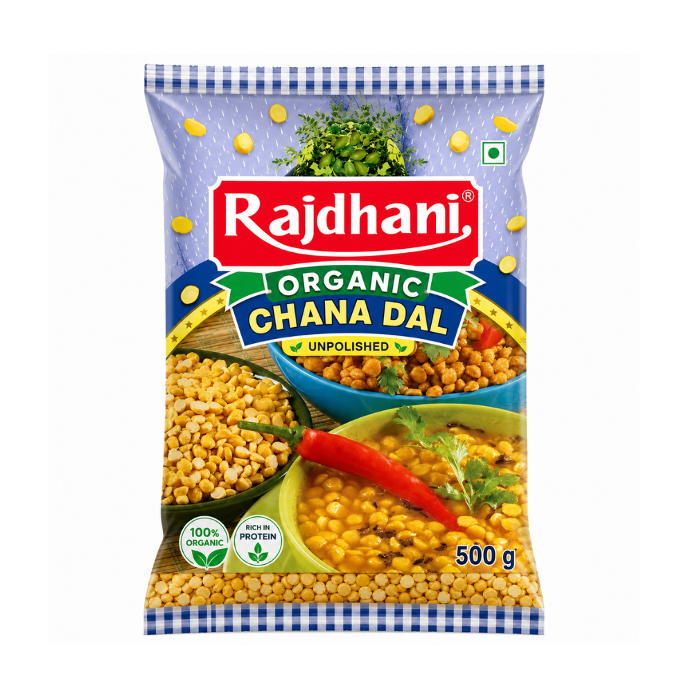Organic Rajdhani Chana Dal 500g