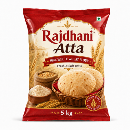 Rajdhani Chakki Fresh Atta (Whole Wheat Flour) - 5 kg
