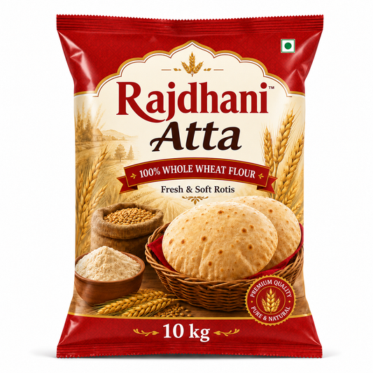Rajdhani Chakki Fresh Atta 10 kg – Whole Wheat Flour