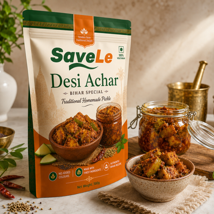 SaveLe Desi Achar – Bihar Special Traditional Homemade Pickle 500g