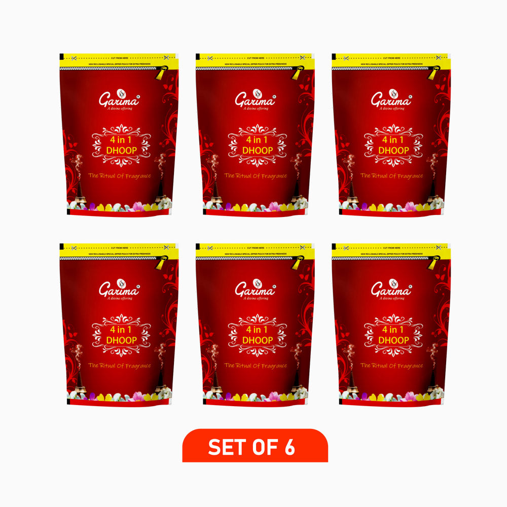 4 in 1 Premium Dhoop Sticks Zipper Pouch – Set of 6
