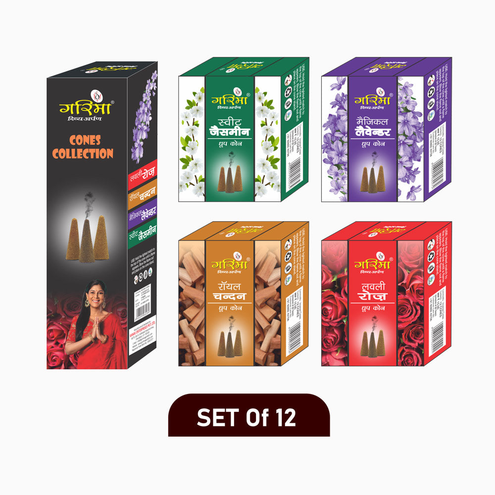 Mix Dhoop Cones – Set of 12