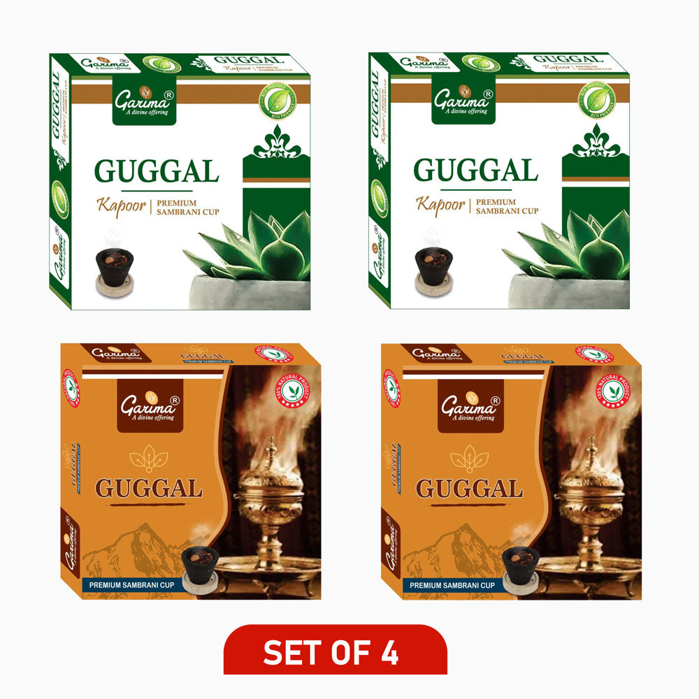 Mix Sambrani Cups – Guggal, Loban, Kapoor – Set of 4